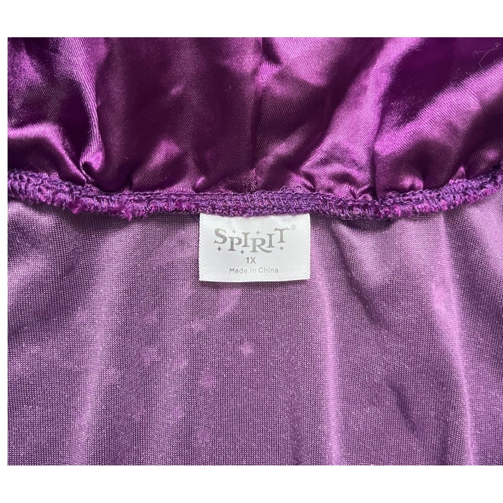 Spirit Halloween Celestial Coven Hooded Dress Women 1X Purple Bell Sleeve Witch - Picture 3 of 14